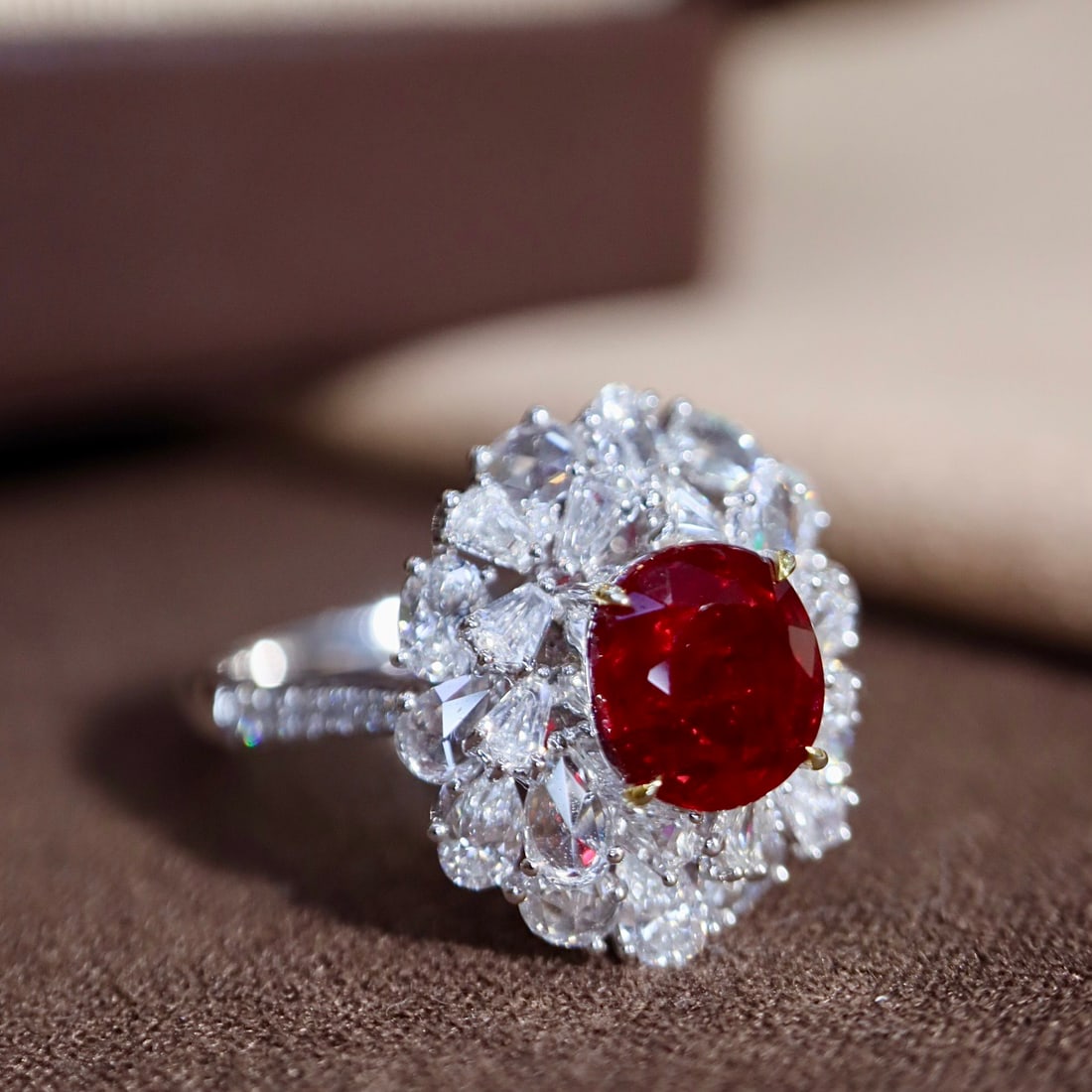 14k Gold 3.56 Ctw Natural Ruby & Diamond Ring - 6