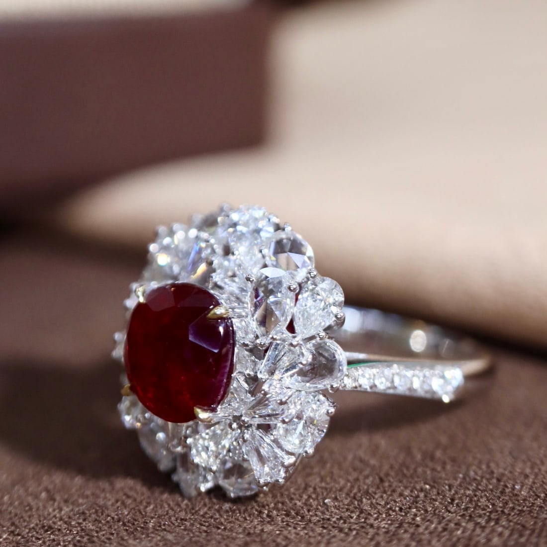 14k Gold 3.56 Ctw Natural Ruby & Diamond Ring - 7