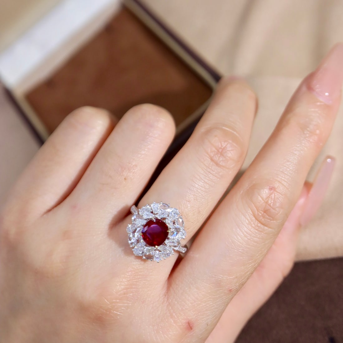 14k Gold 3.56 Ctw Natural Ruby & Diamond Ring - 8