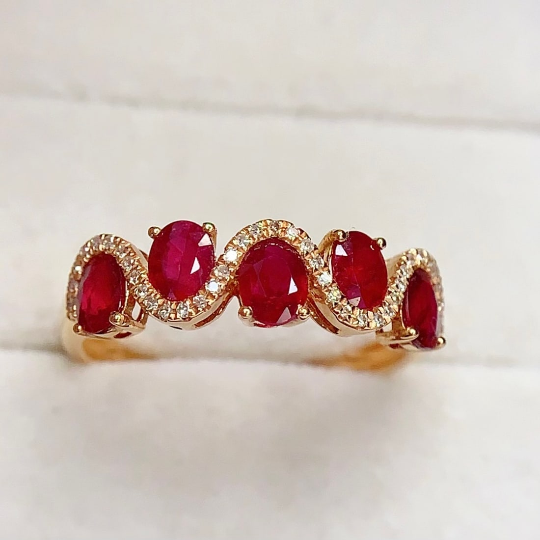 14k Gold 1.3 Ct Vivid Red Natural Ruby & Diamond Ring - 2