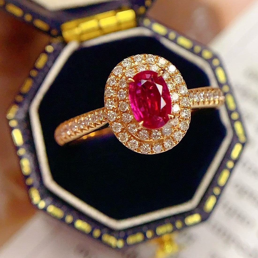 14k Gold 0.72 Ct Natural Ruby & Diamond Ring (1 of 8)