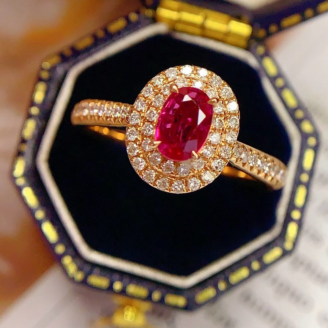 14k Gold 0.72 Ct Natural Ruby & Diamond Ring - 3
