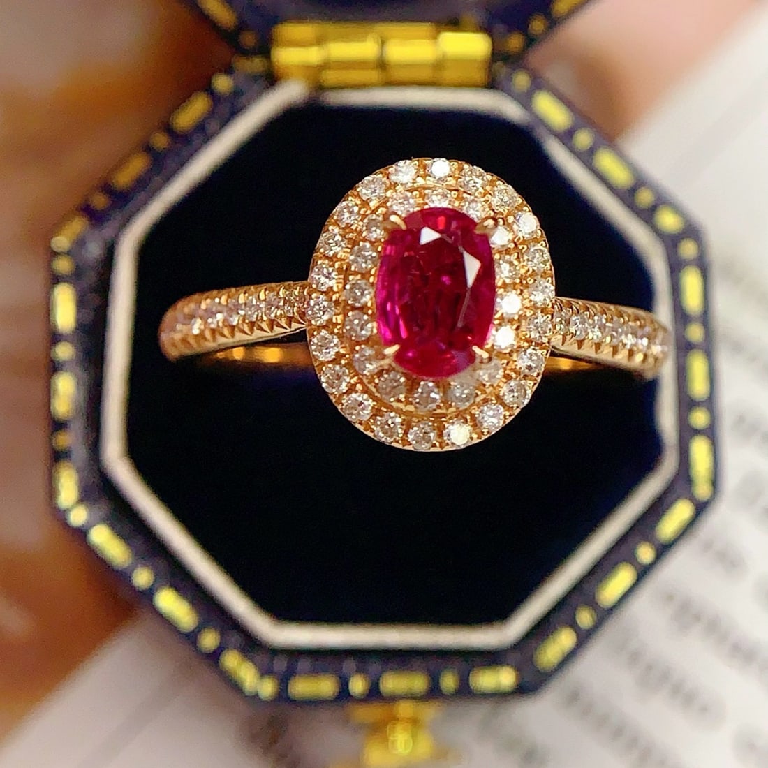14k Gold 0.72 Ct Natural Ruby & Diamond Ring - 4