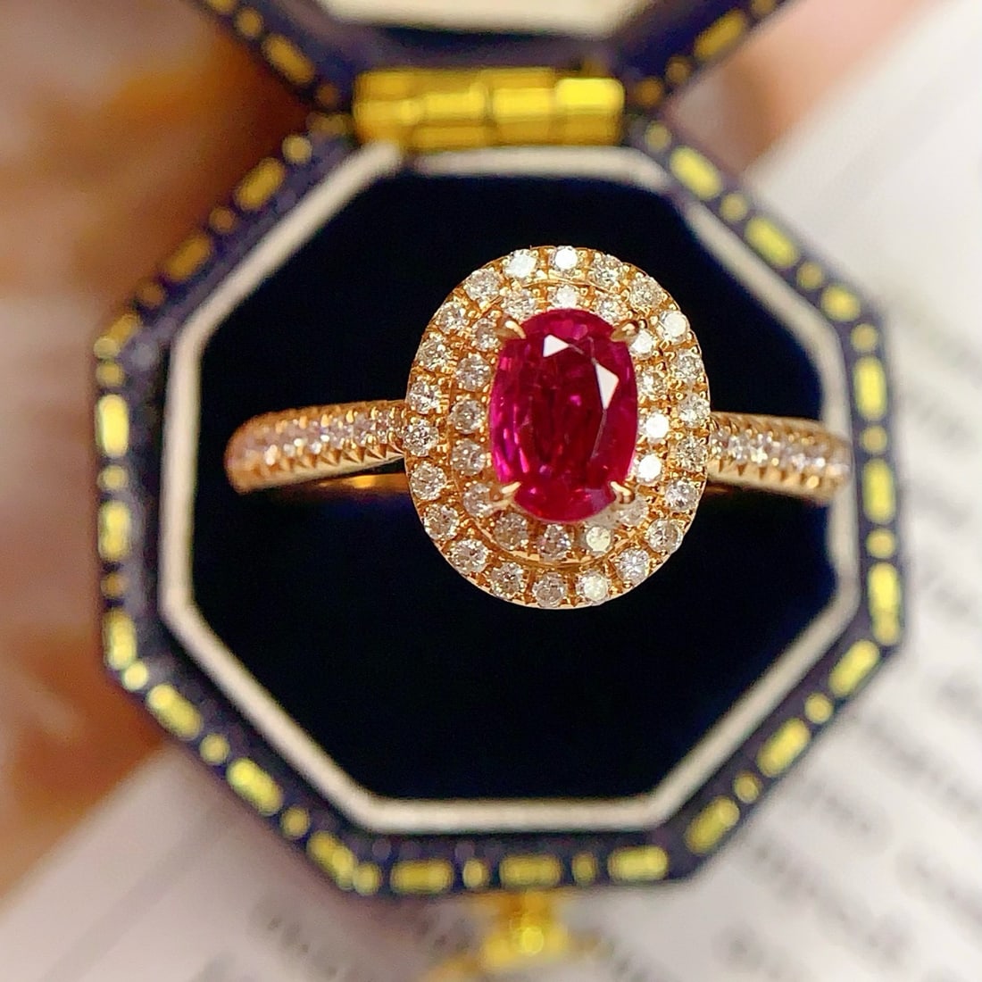 14k Gold 0.72 Ct Natural Ruby & Diamond Ring - 5