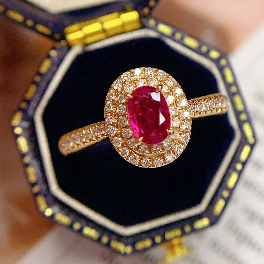 14k Gold 0.72 Ct Natural Ruby & Diamond Ring - 6