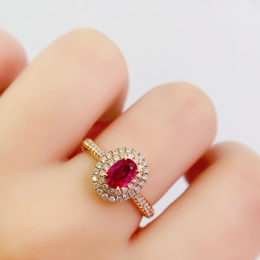 14k Gold 0.72 Ct Natural Ruby & Diamond Ring - 7
