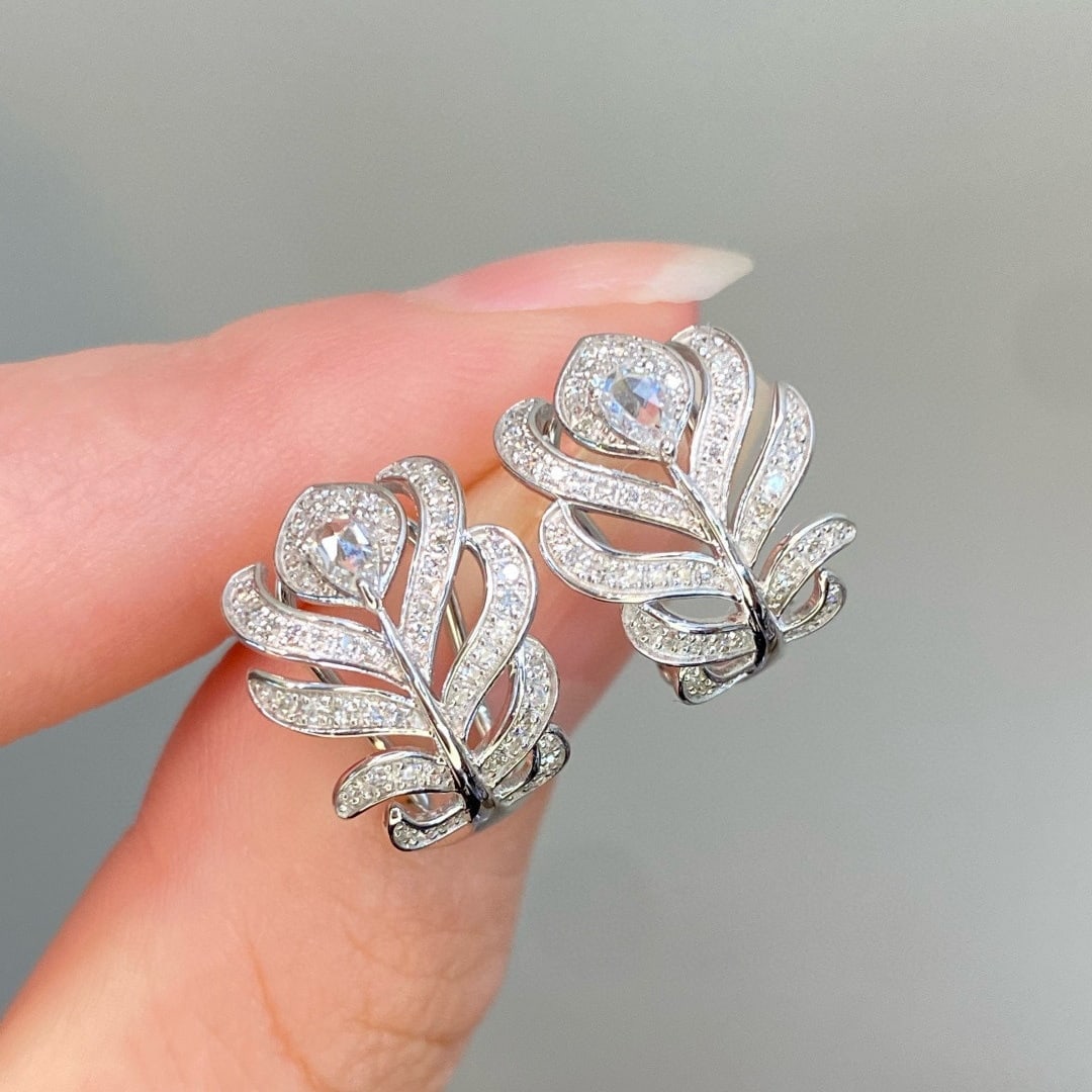 14k Gold 0.5 Ct Natural H Diamond Earrings - 2