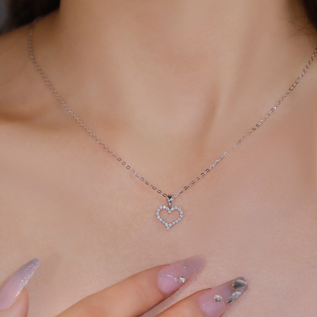 14k Gold 0.50 Ct Natural H Diamond Necklace - 4