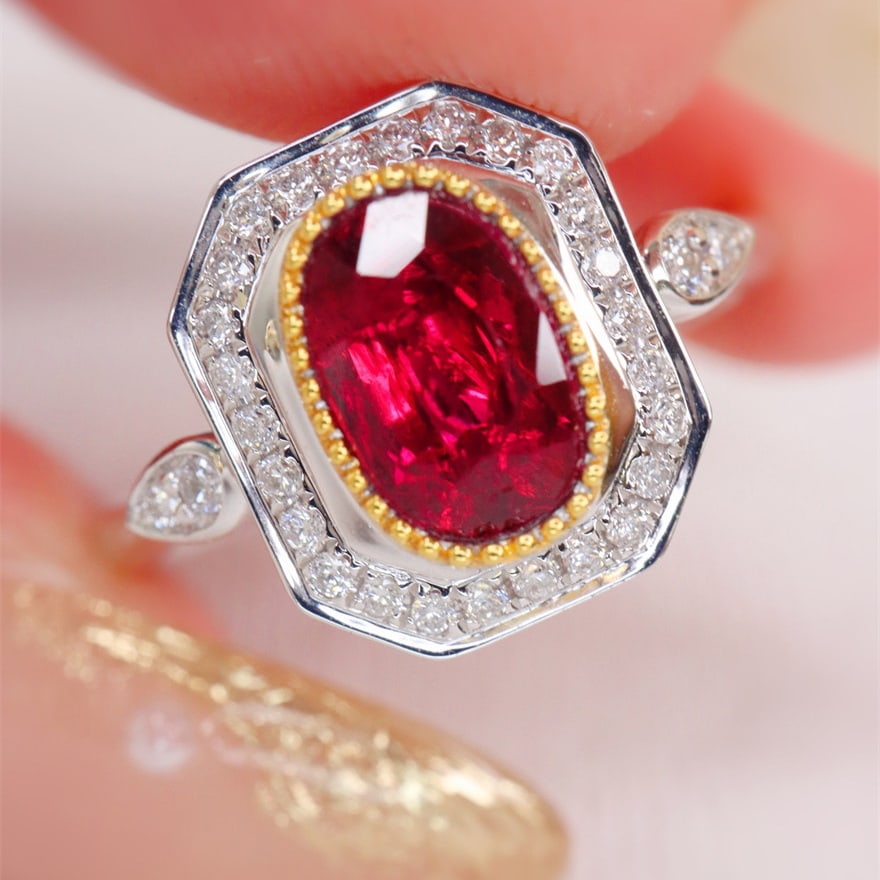 14k Gold 1.28 Ctw Natural Ruby & Diamond Ring - 4