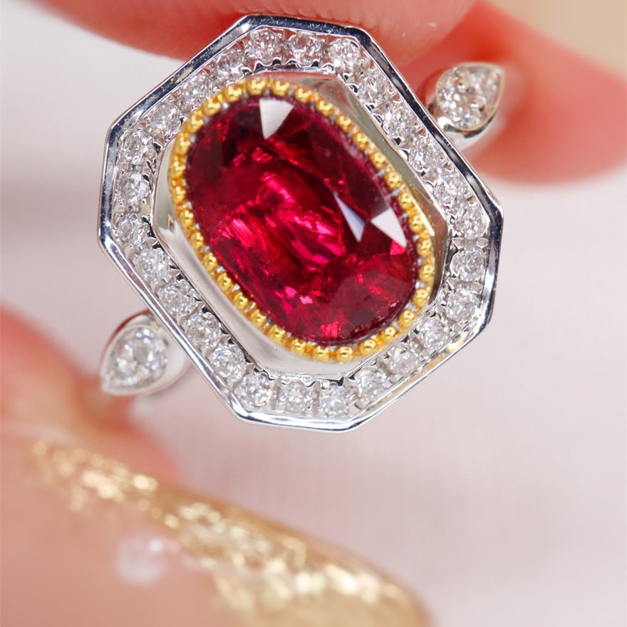 14k Gold 1.28 Ctw Natural Ruby & Diamond Ring - 5
