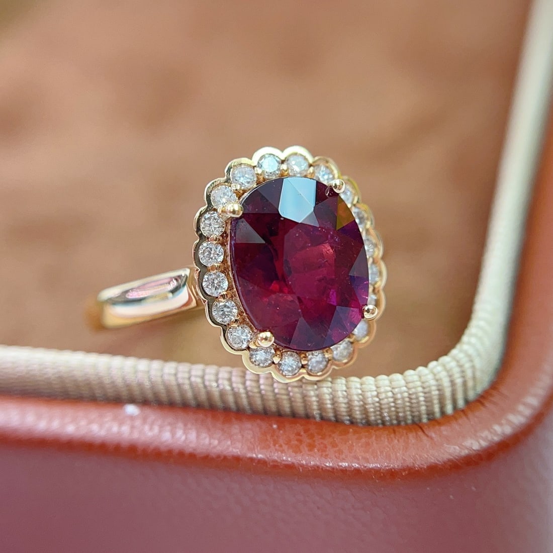 14k Gold 2.25 Ct Natural Tourmaline & Diamond Ring - 2