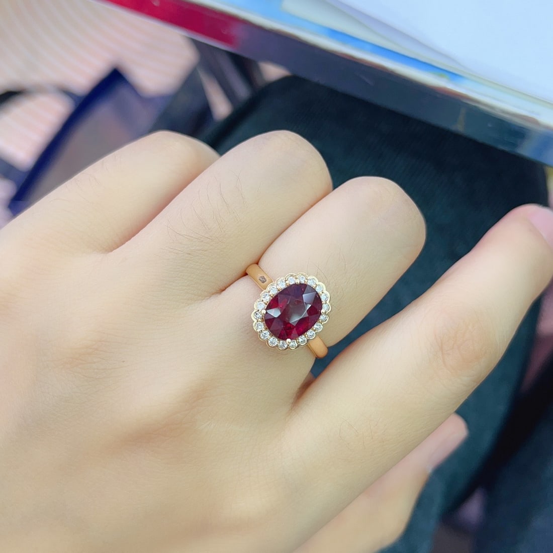 14k Gold 2.25 Ct Natural Tourmaline & Diamond Ring - 4