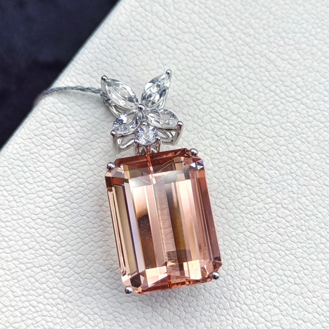 14k Gold 15.93 Ctw Natural Morganite & Aquamarine Pendant( Without Chain ) - 2