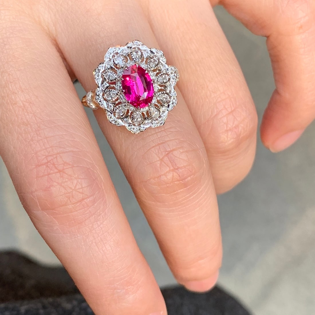 14k Gold 1.62 Ctw Natural Ruby & Diamond Ring - 6