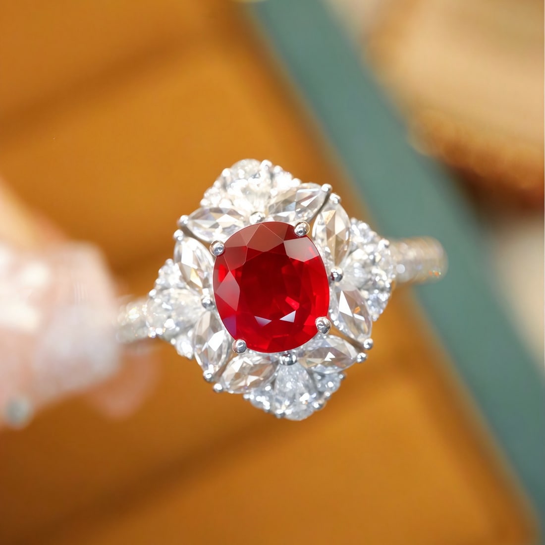 14k Gold 1.60 Ctw Natural Ruby & Diamond Ring: Ref:231092168 // gold content:14k gold // ring size:7. 25us // // main gemstone:ruby // shape:oval // carat weight:1. 05ct // color:pigeonblood red // treatment:natural // // adjacent gemstone 2 : dia