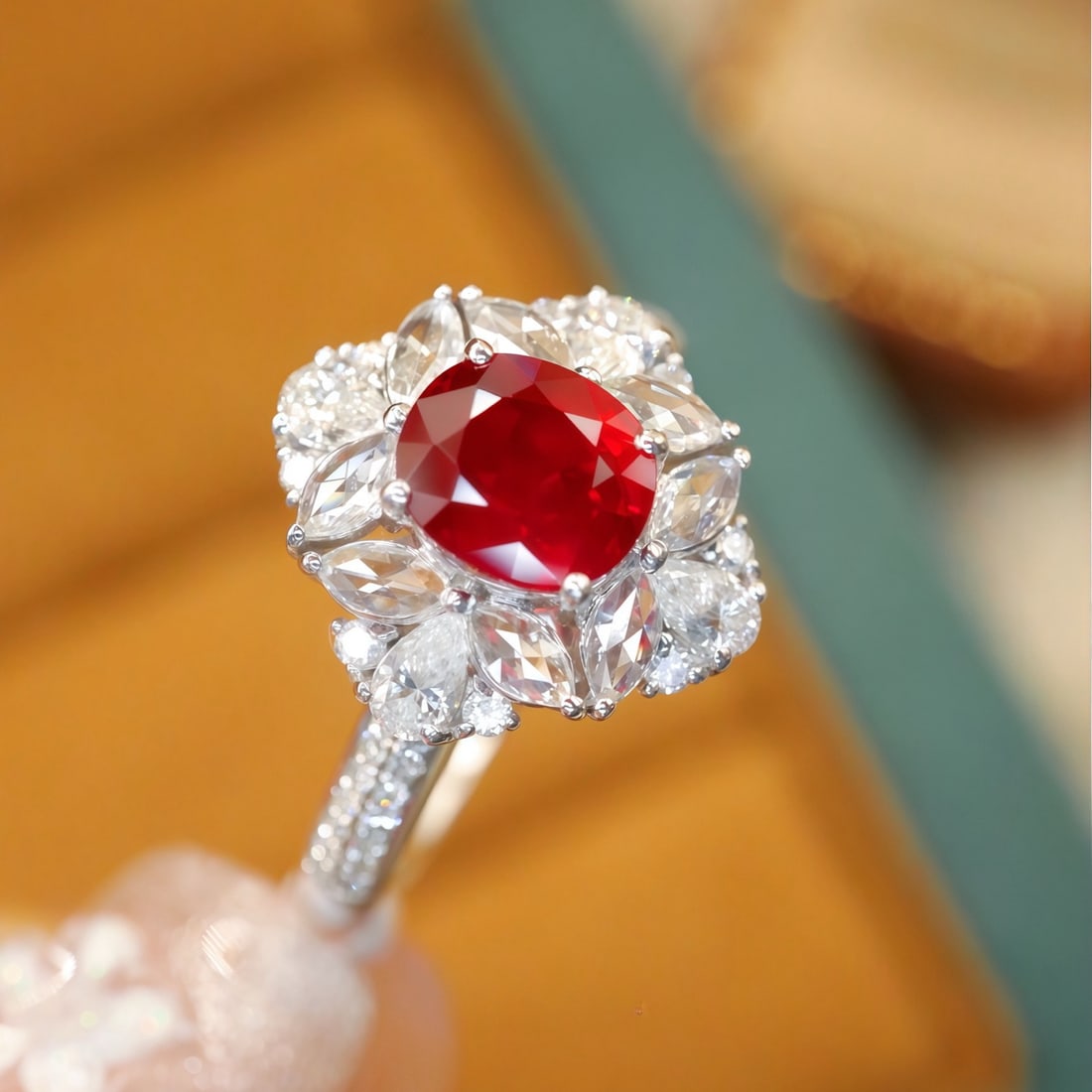 14k Gold 1.60 Ctw Natural Ruby & Diamond Ring - 2