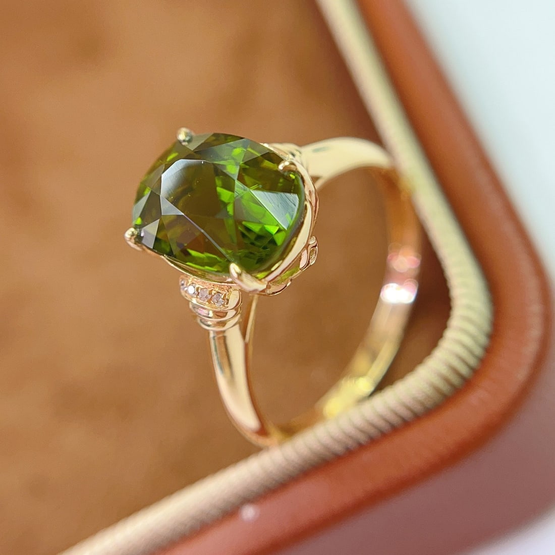 14k Gold 4.35 Ct Natural Tourmaline & Diamond Ring - 2