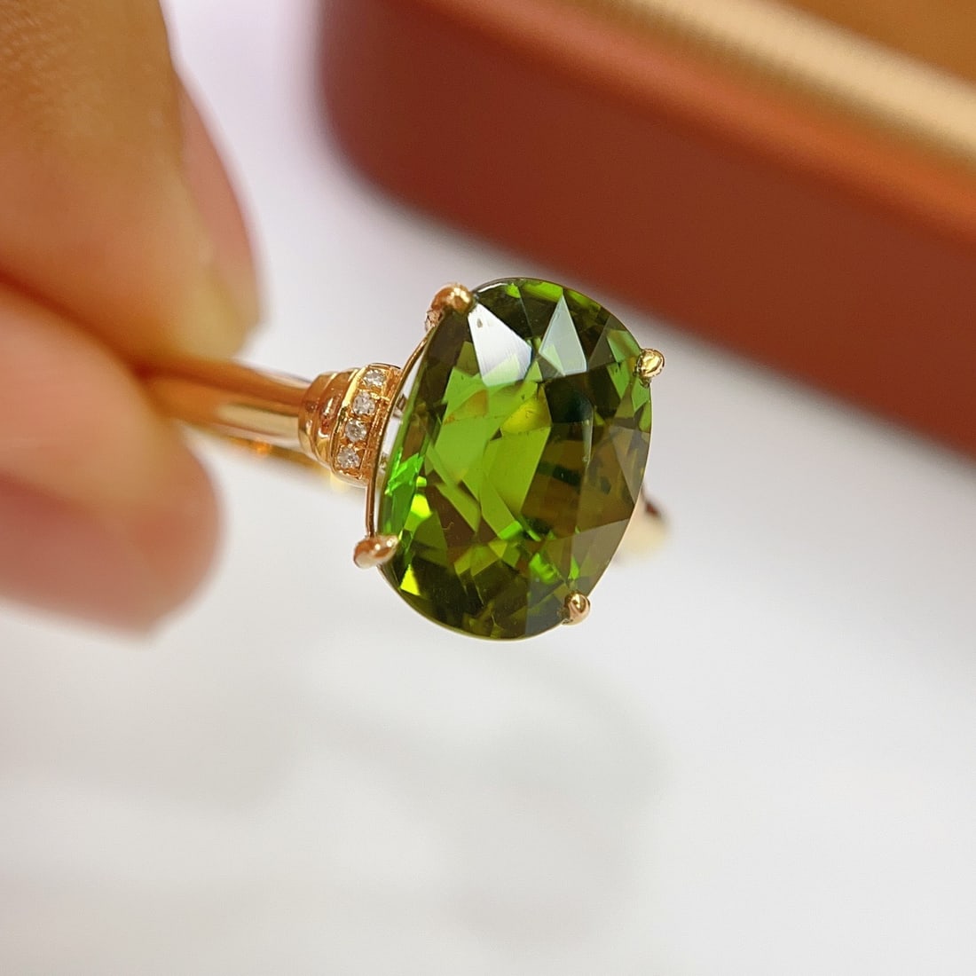 14k Gold 4.35 Ct Natural Tourmaline & Diamond Ring - 5
