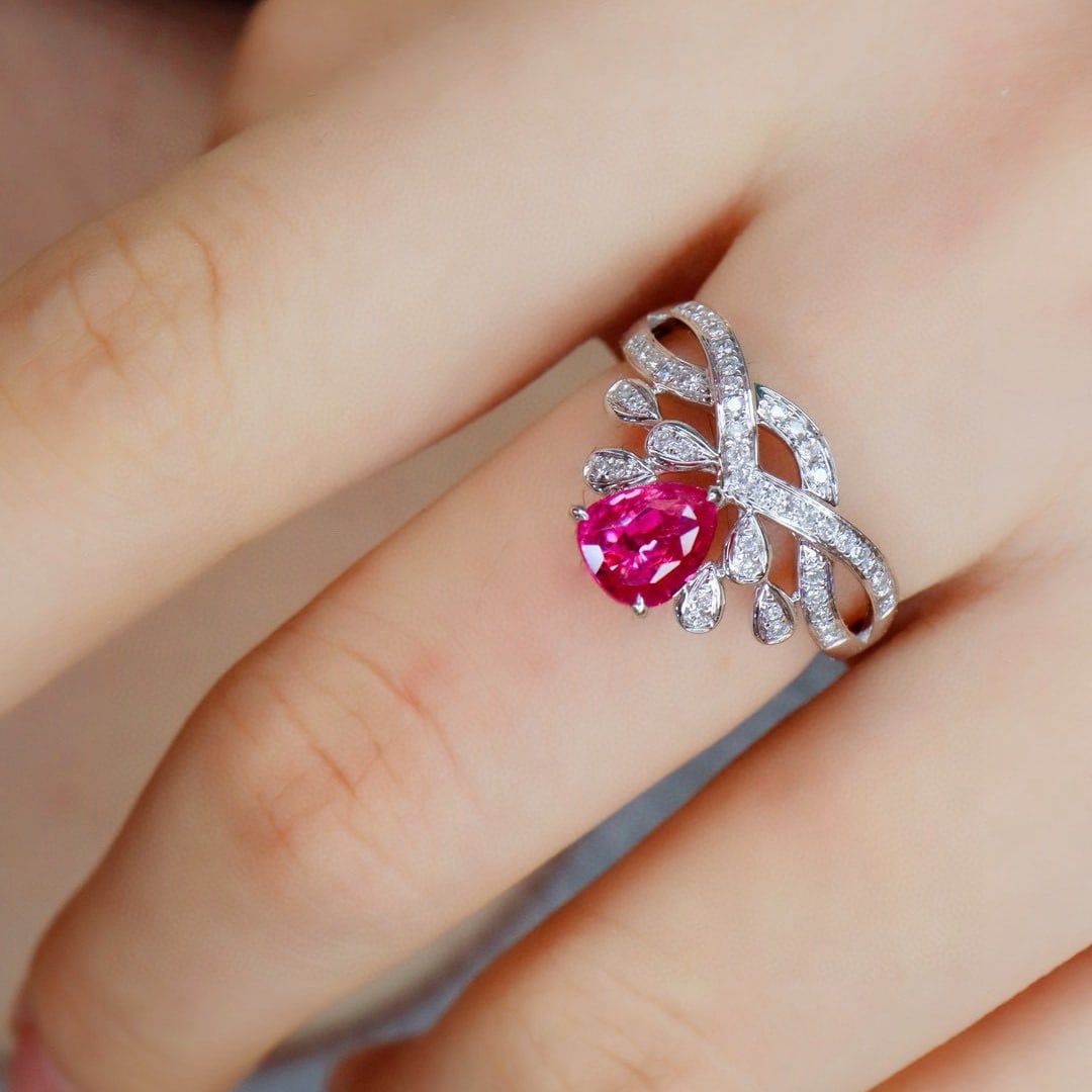 14k Gold 1.57 Ctw Natural Spinel & Diamond Ring - 5