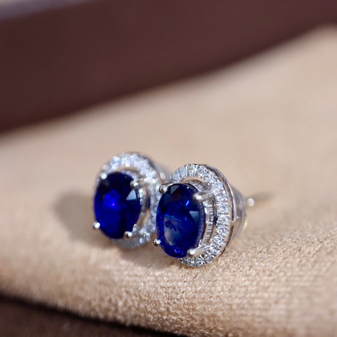 14k Gold 1.35 Ctw Natural Sapphire & Diamond Earrings - 3