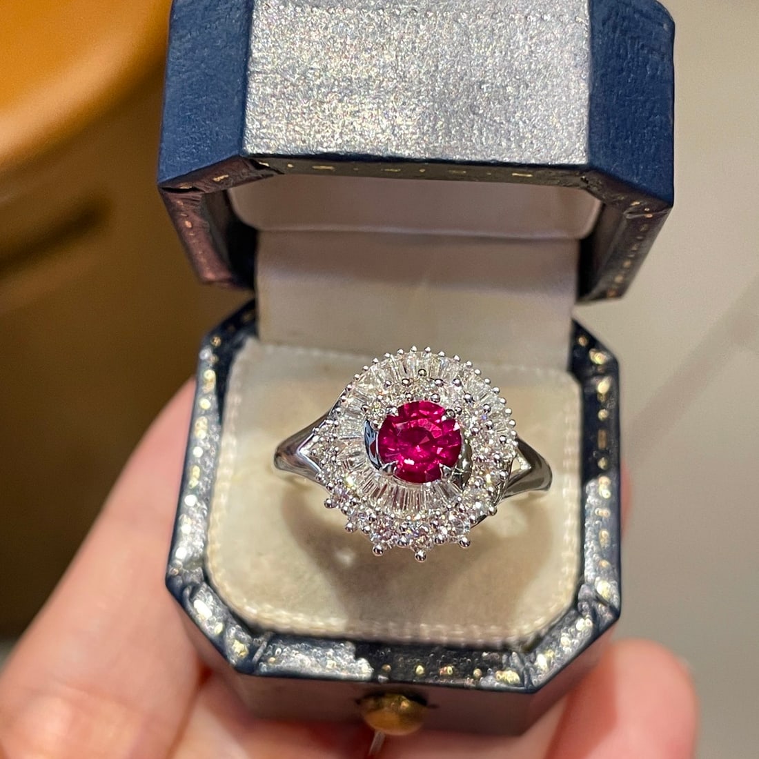14k Gold 0.8 Ct Natural Ruby & Diamond Ring: Ref:231092195 // gold content:14k gold // ring size:7. 25us // // main gemstone:ruby // shape:round // carat weight:0. 8ct // color:red // treatment:natural // cut grade:g // // adjacent gemstone 2 :
