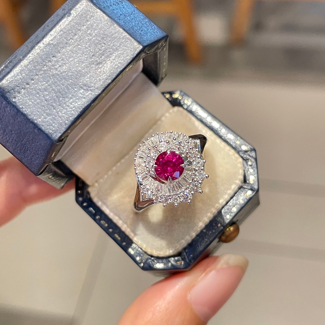 14k Gold 0.8 Ct Natural Ruby & Diamond Ring - 2
