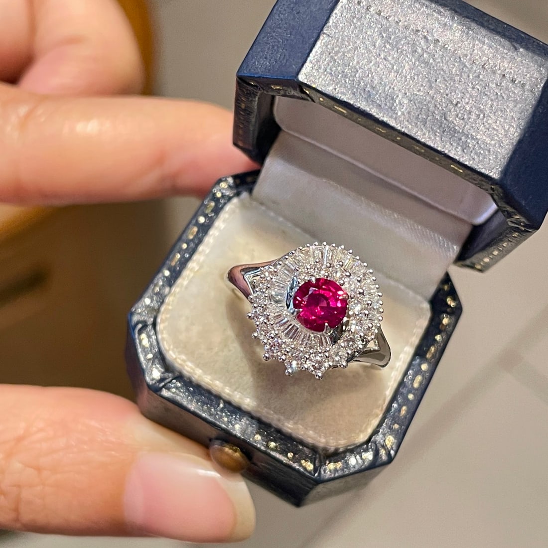 14k Gold 0.8 Ct Natural Ruby & Diamond Ring - 3