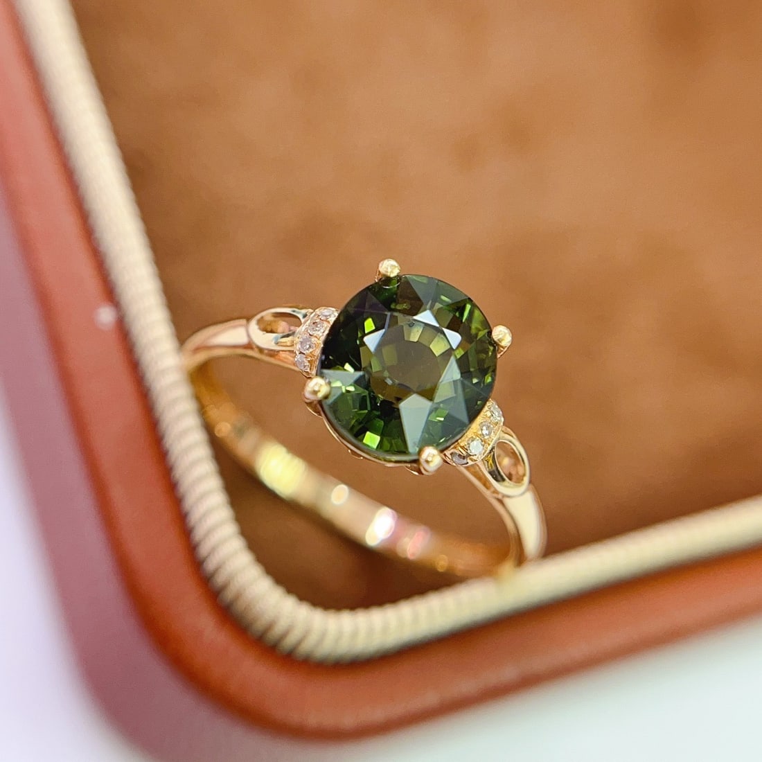 14k Gold 2.05 Ct Natural Tourmaline & Diamond Ring - 2