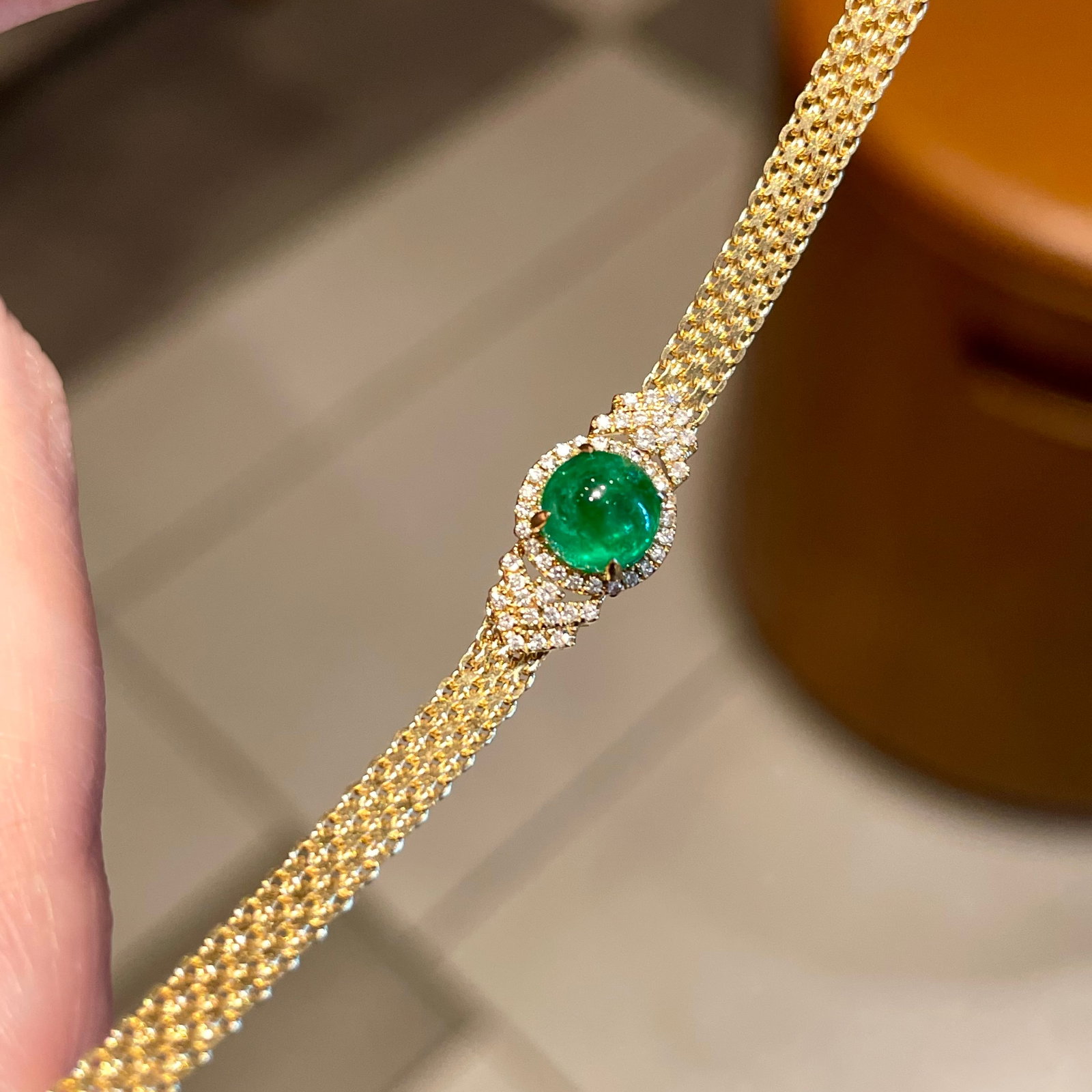 14k Gold 1 Ct Vivid Green Natural Emerald & Diamond Bracelet (1 of 4)