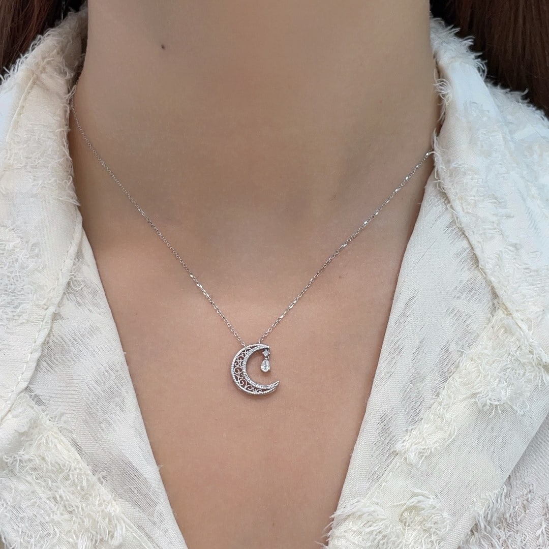 14k Gold 0.23 Ctw Natural H Diamond Necklace - 3