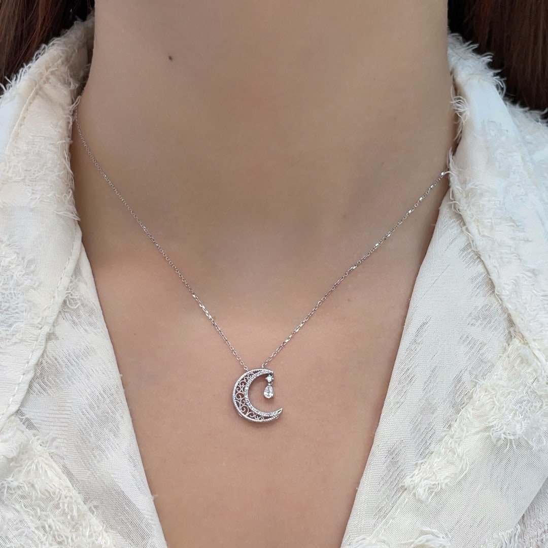 14k Gold 0.23 Ctw Natural H Diamond Necklace - 5