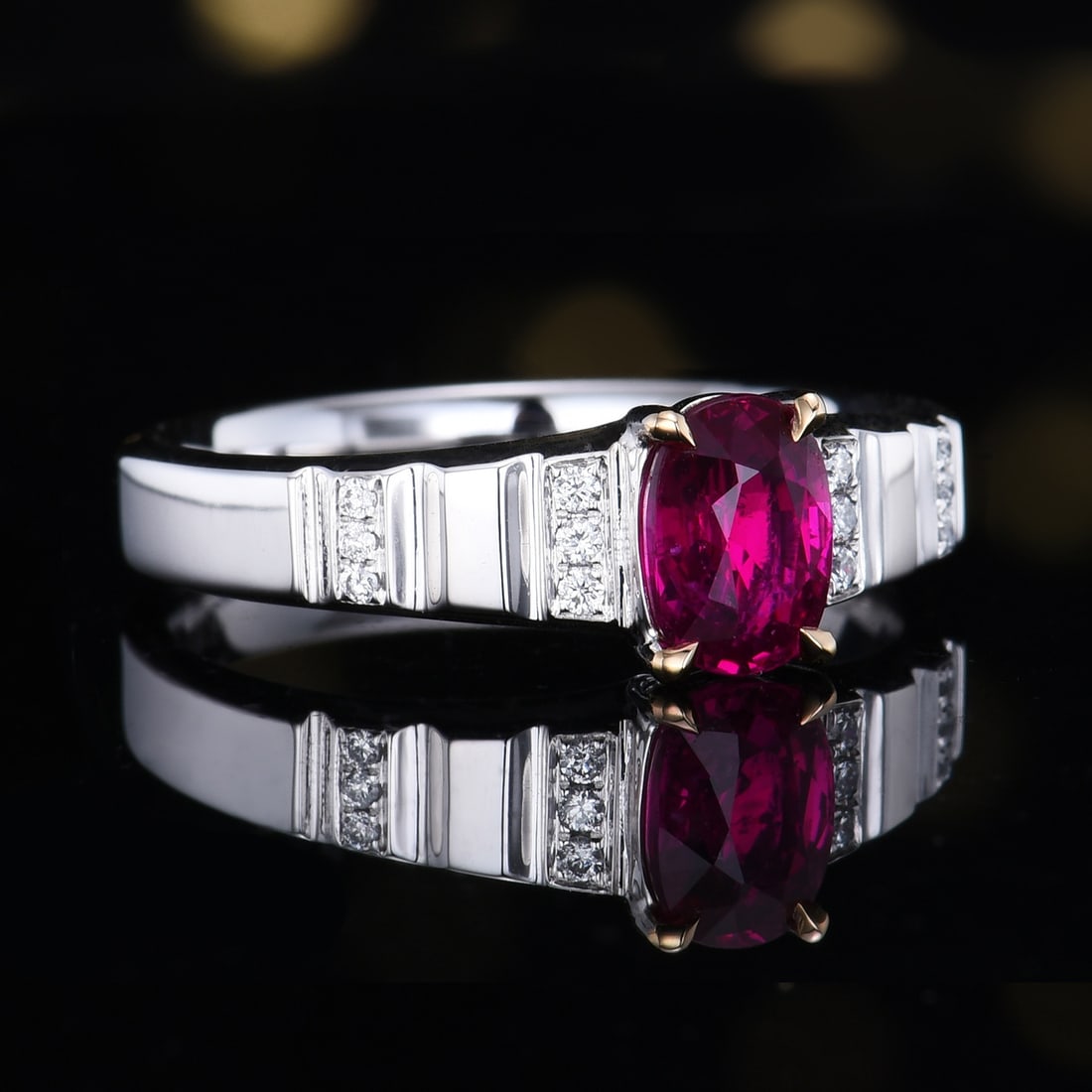 14k Gold 1.13 Ctw Natural Ruby & Diamond Ring - 2