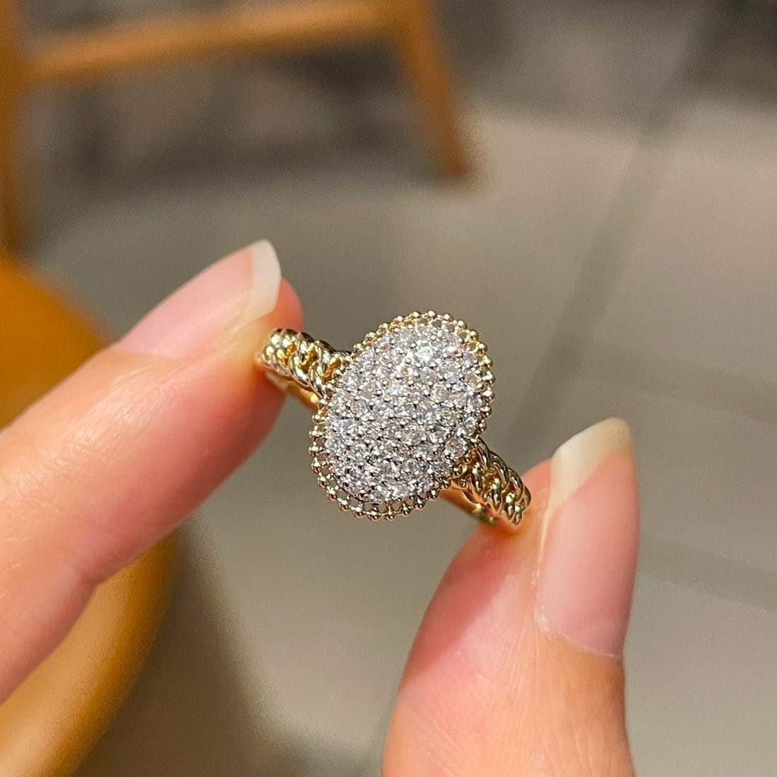 14k Gold 0.30 Ct Natural H Diamond Ring - 4