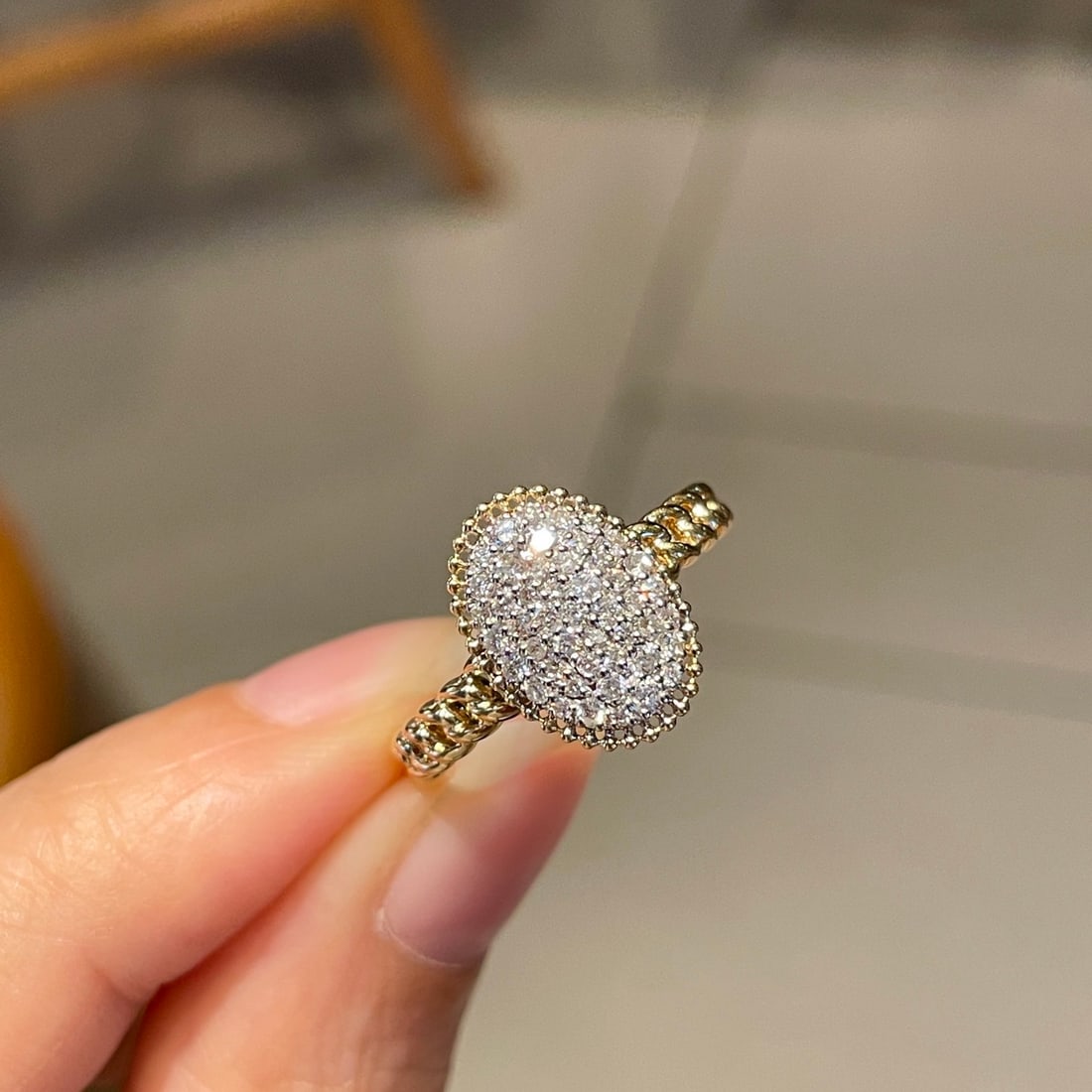 14k Gold 0.30 Ct Natural H Diamond Ring - 6
