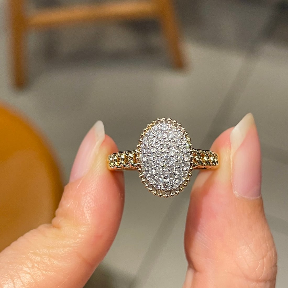 14k Gold 0.30 Ct Natural H Diamond Ring - 7