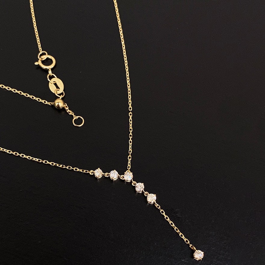 14k Gold 0.3 Ct Natural H Diamond Necklace - 2