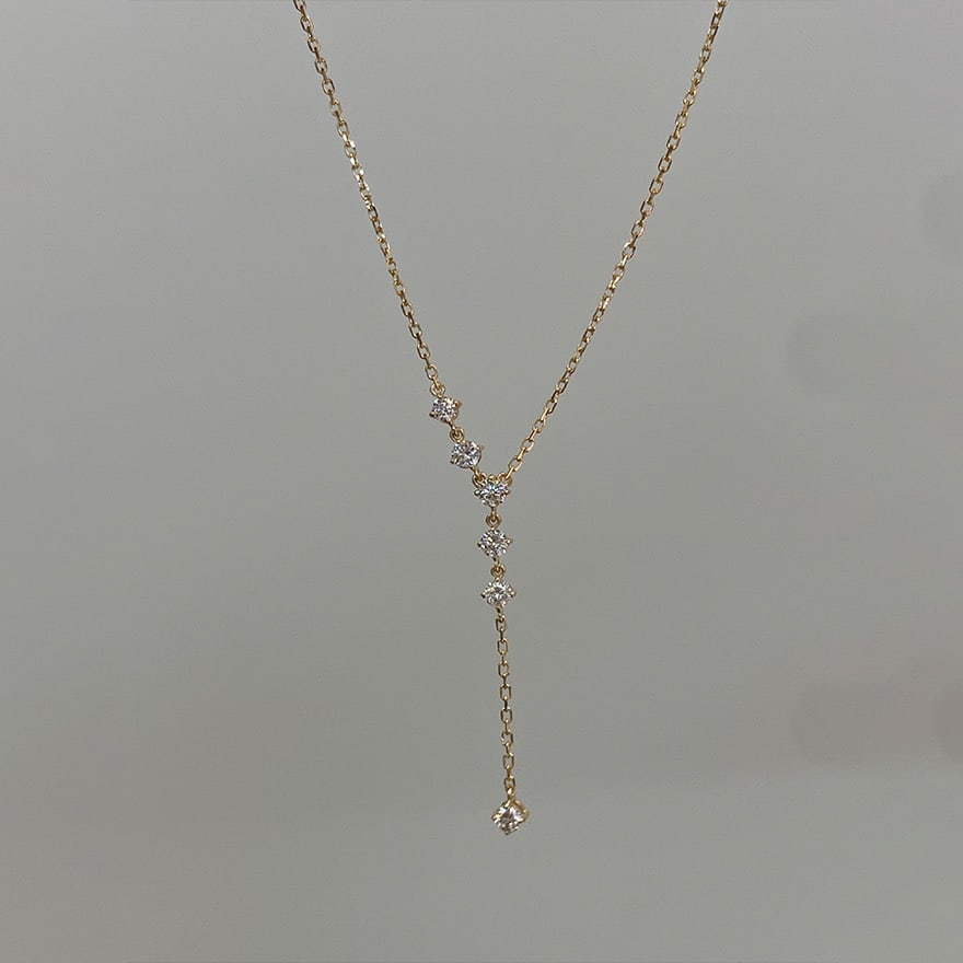 14k Gold 0.3 Ct Natural H Diamond Necklace - 3