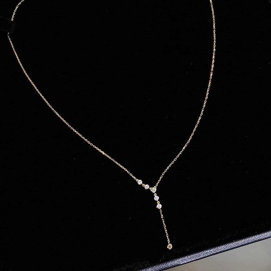 14k Gold 0.3 Ct Natural H Diamond Necklace - 5