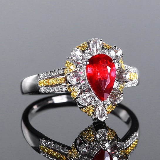 14k Gold 1.58 Ctw Natural Ruby & Diamond Ring/pendant( Without Chain ) - 3