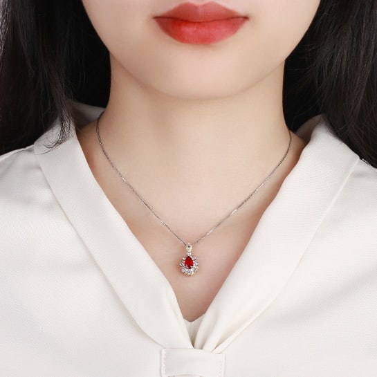 14k Gold 1.58 Ctw Natural Ruby & Diamond Ring/pendant( Without Chain ) - 8