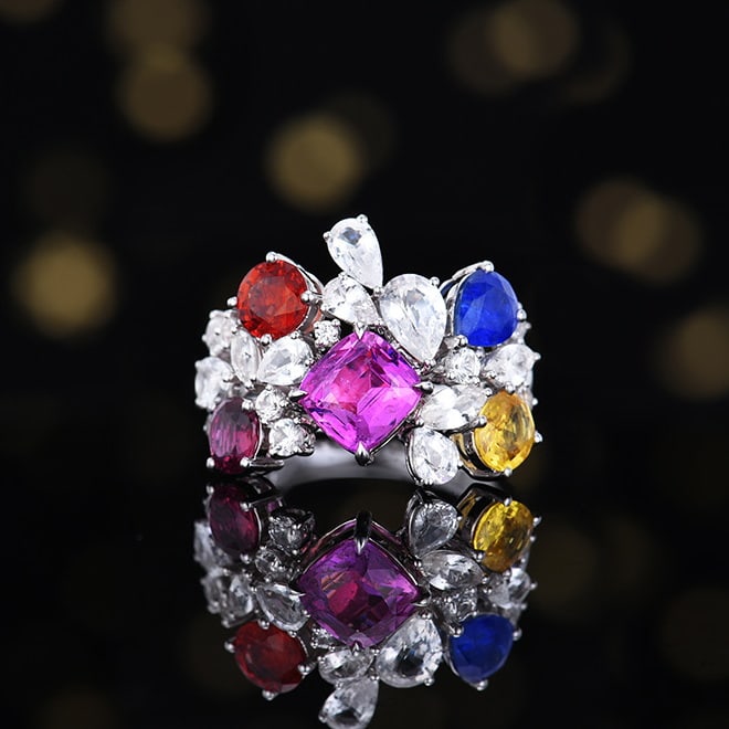 14k Gold 5.98 Ctw Natural Sapphire & Sapphire Ring (1 of 7)