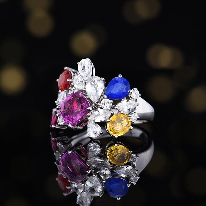 14k Gold 5.98 Ctw Natural Sapphire & Sapphire Ring - 2