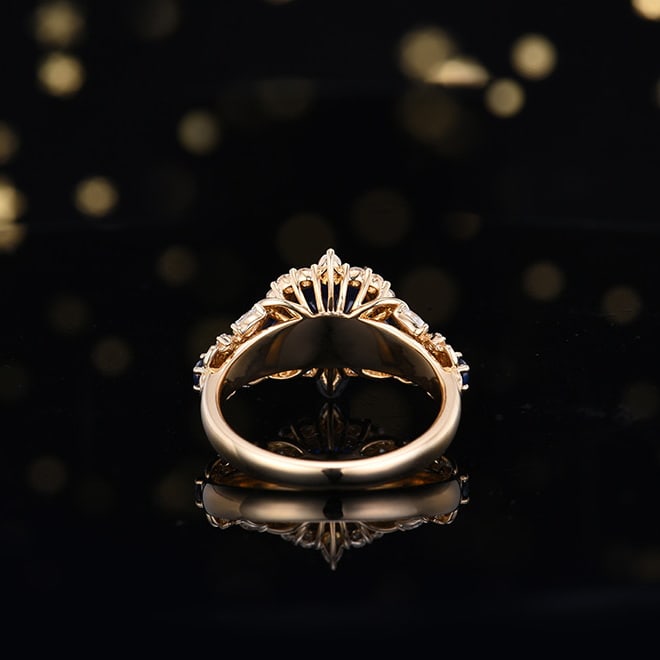 14k Gold 3.02 Ctw Natural Sapphire & Diamond Ring - 4