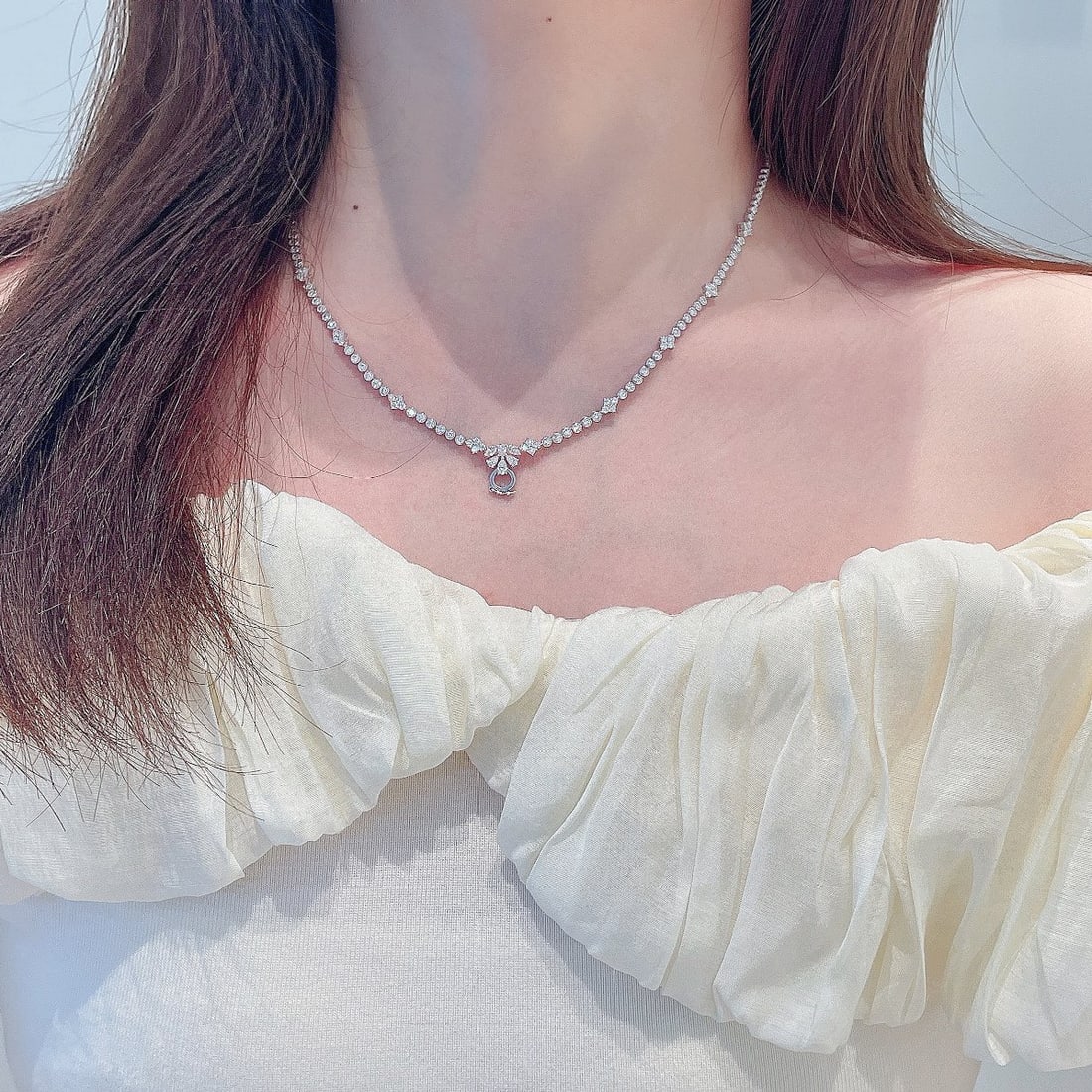 14k Gold 2.54 Ctw Natural H Diamond Necklace - 2