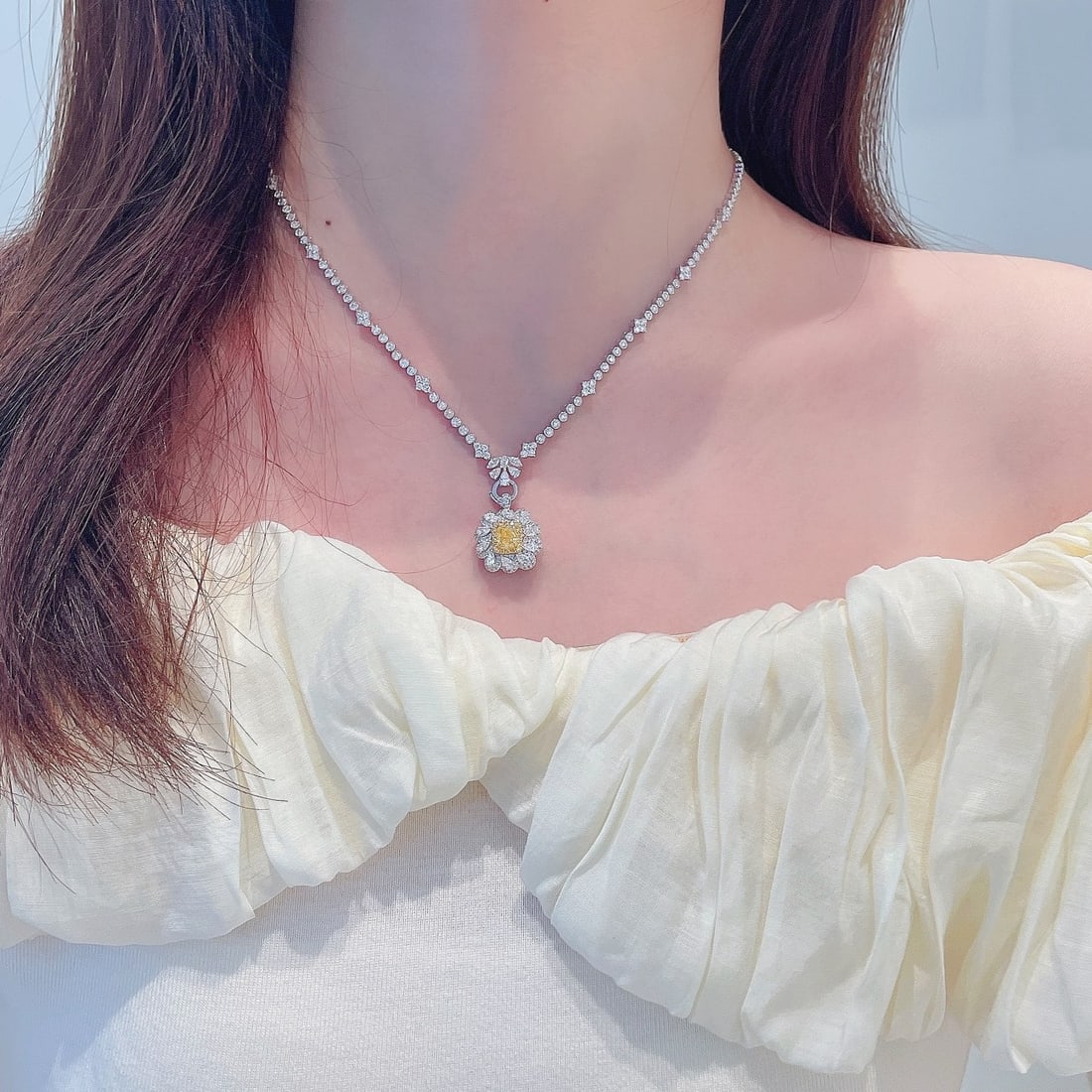 14k Gold 2.54 Ctw Natural H Diamond Necklace - 4