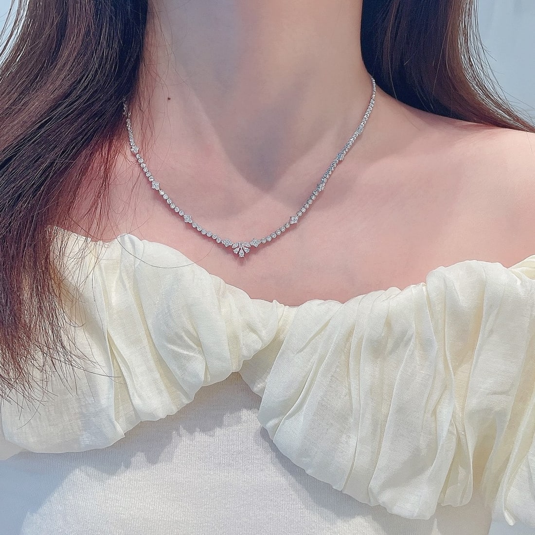 14k Gold 2.54 Ctw Natural H Diamond Necklace - 6