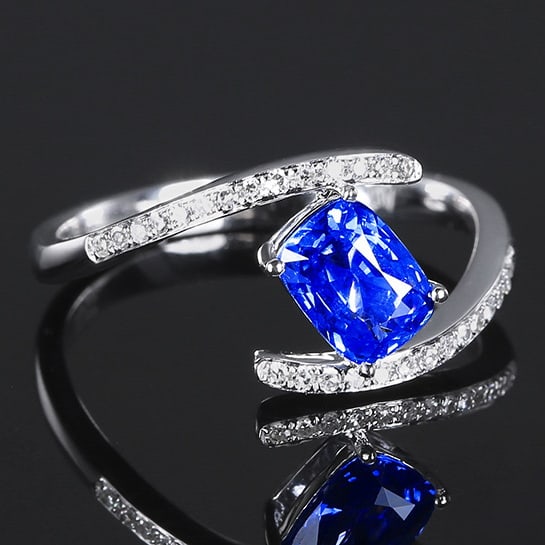 14k Gold 1.19 Ctw Natural Sapphire & Diamond Ring - 3