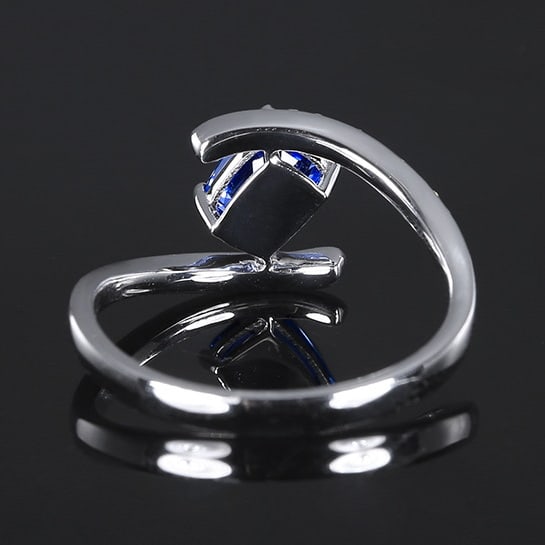 14k Gold 1.19 Ctw Natural Sapphire & Diamond Ring - 4