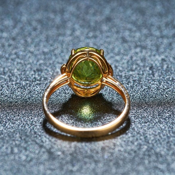 14k Gold 3.7 Ct Natural Tourmaline & Diamond Ring - 5