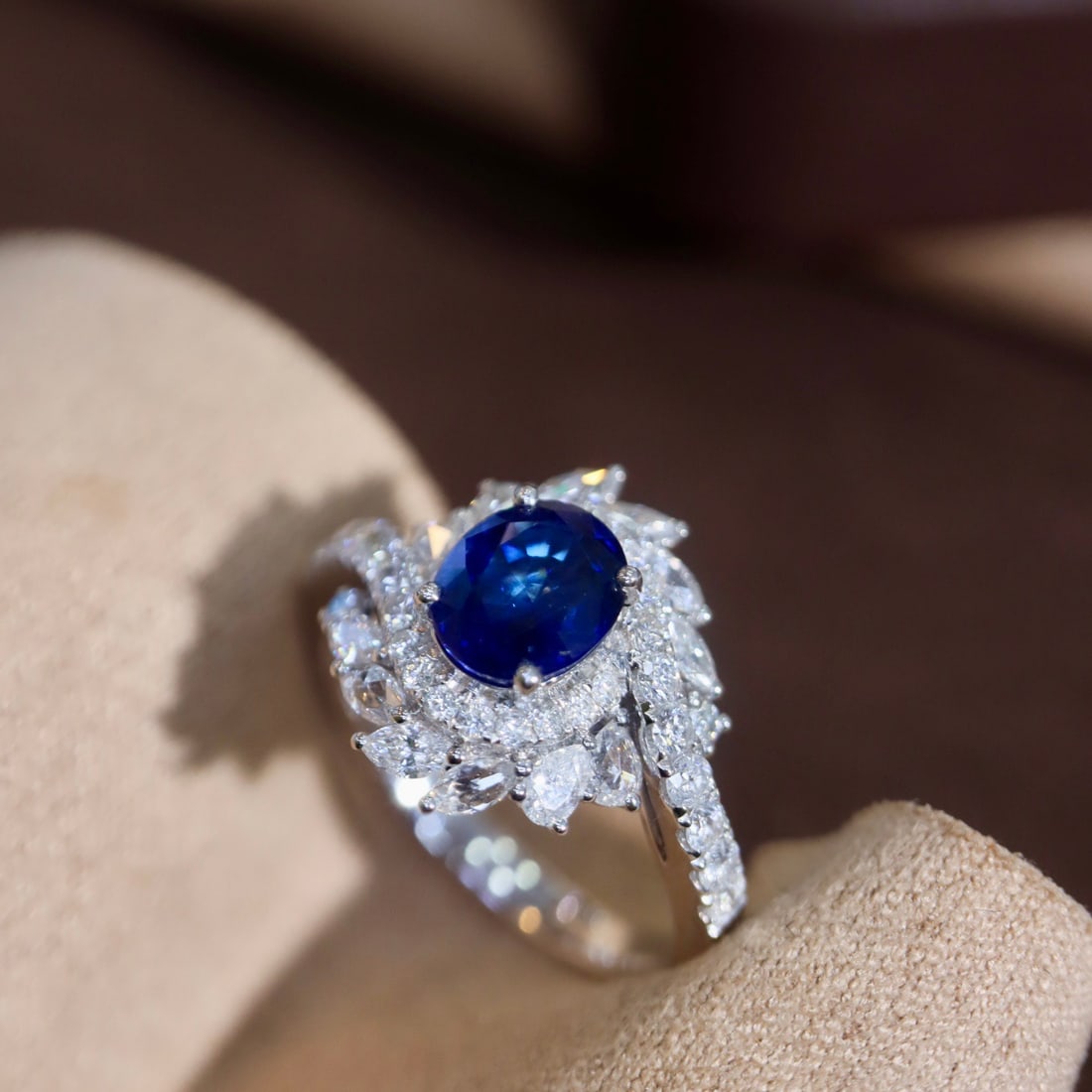 14k Gold 2.31 Ctw Natural Sapphire & Diamond Ring - 2